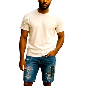 Reason Premium Denim Shorts Men Color Blue Jean  Size 30